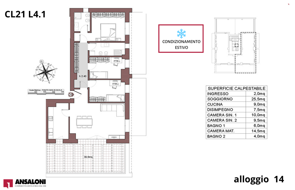 Calderara di Reno appartamento 14 – Lotto 4.1 -Via della Mimosa – CL 21