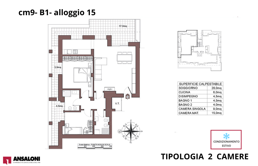 Castel Maggiore  –  appartamento 15 –  2 CAMERE – B1  –  CAMPI DA TENNIS – CM9