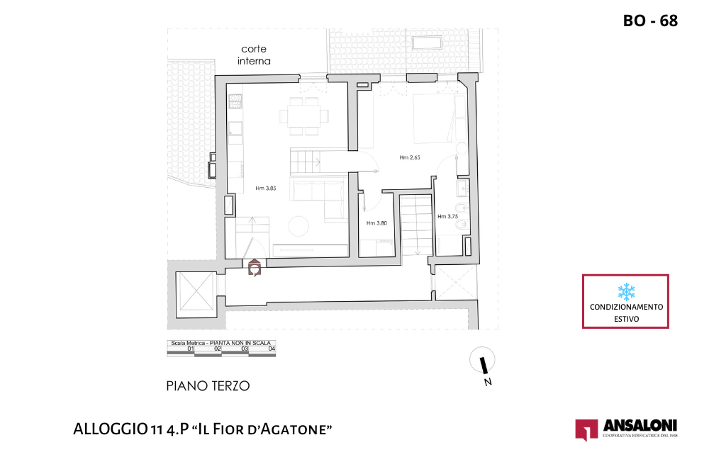 Bologna – ALLOGGIO 11 4.P “Il Fior d’Agatone”- Casa Martelli  – Via delle Tovaglie 7 – BO 68