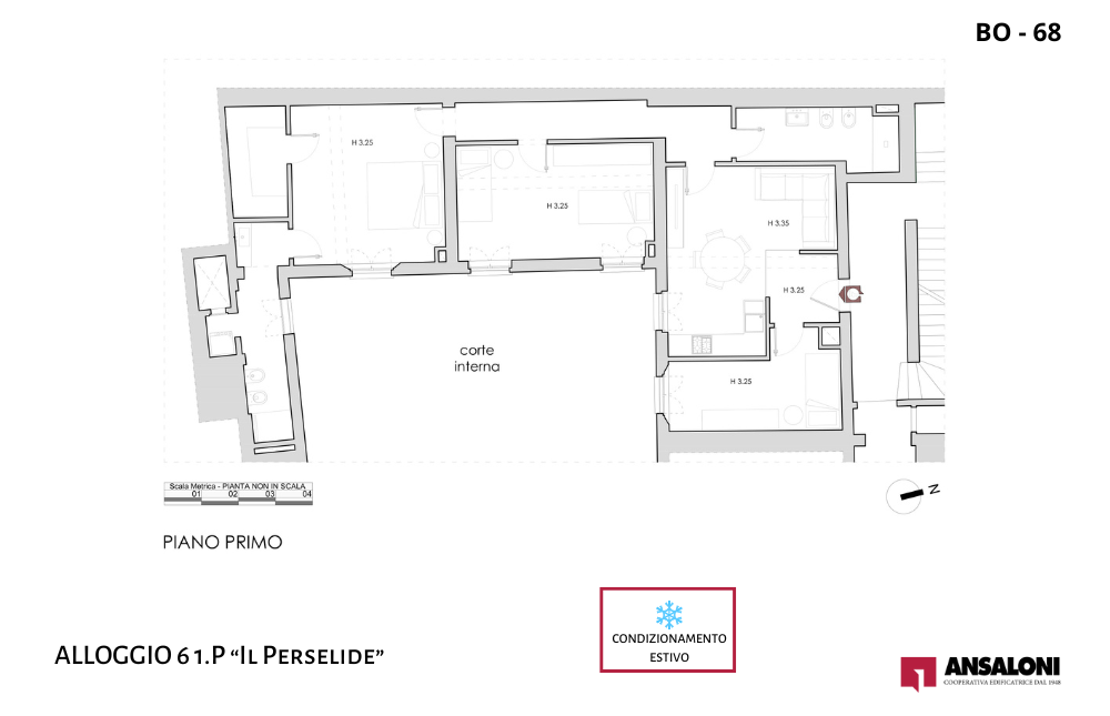 Bologna – ALLOGGIO 6 1.P “Il Perselide” – Casa Martelli  – Via delle Tovaglie 7 – BO 68