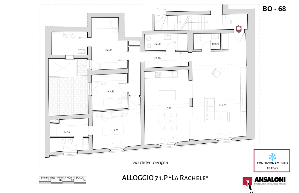 Bologna – ALLOGGIO 7 1.P “La Rachele” – Casa Martelli  – Via delle Tovaglie 7 – BO 68