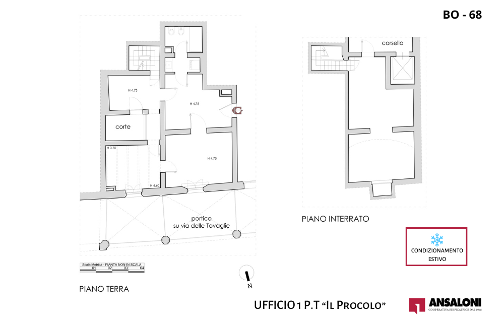 Bologna –  UFFICIO 1 P.T “Il Procolo” – Casa Martelli  – Via delle Tovaglie 7 – BO 68